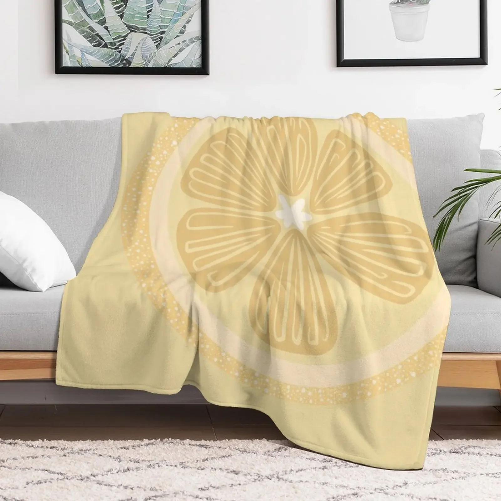 Lemon Slice Throw Blanket Reusable Durable Soft Blanket for All Seasons
