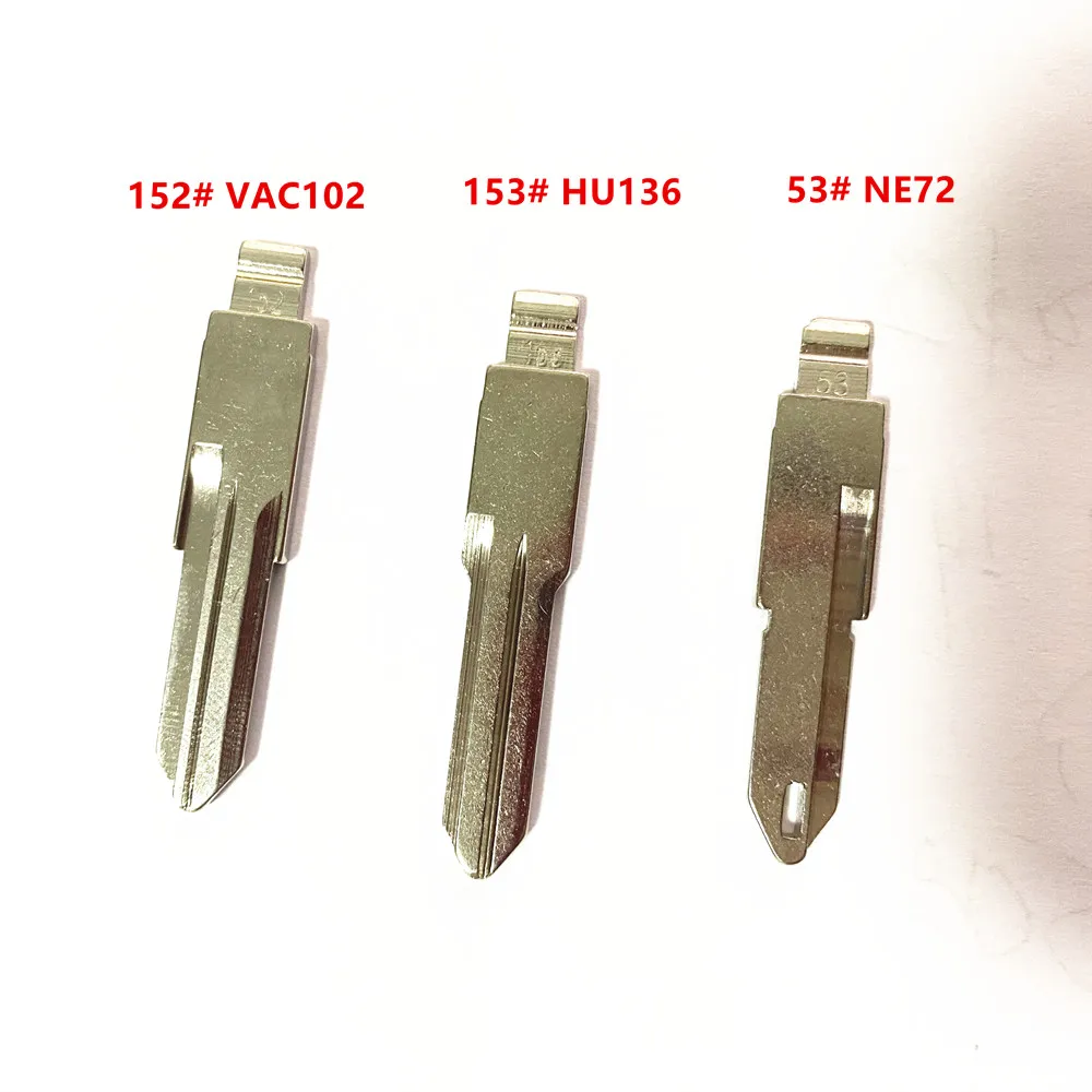 10pcs Metal Blank Uncut Flip 152# VAC102 53# NE72 NE73 153# HU136 for RENAULT KEY FOR KD VVDI Remote Key