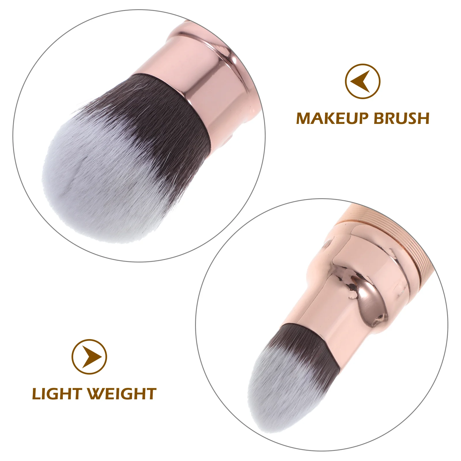 Double-ended แปรงแต่งหน้า Rose Gold ผู้หญิงเส้นใยประดิษฐ์คอนซีลเลอร์ฟองน้ํา