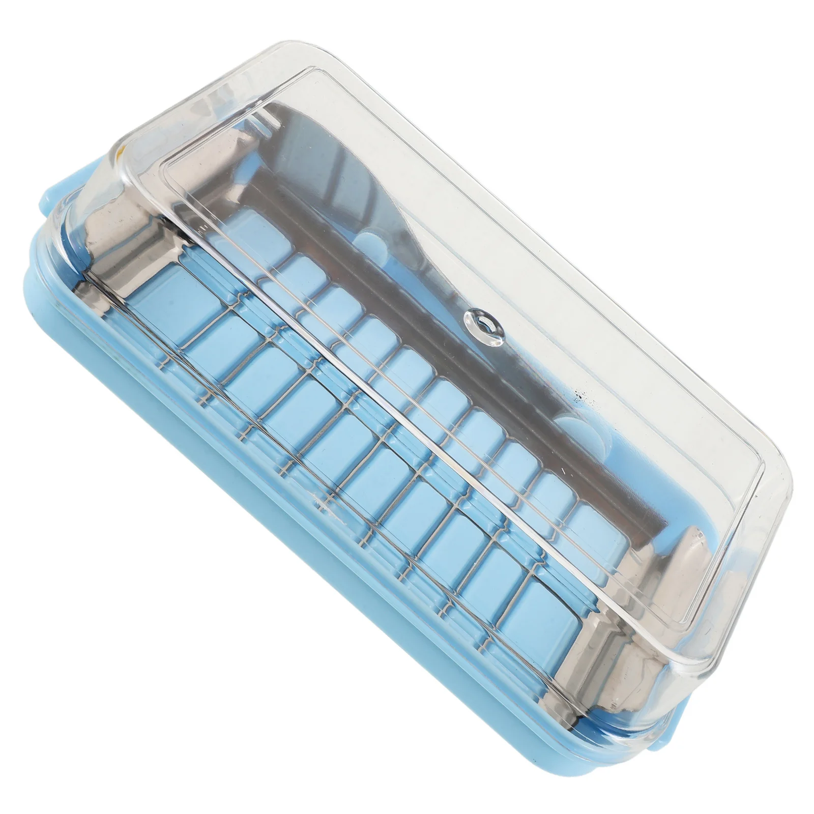 

Butter Dish Blue Clear Lid Sleek Butter Keeper Uniform Slices Freshness Preservation Kitchen Counter Use Fridge Bacon Box