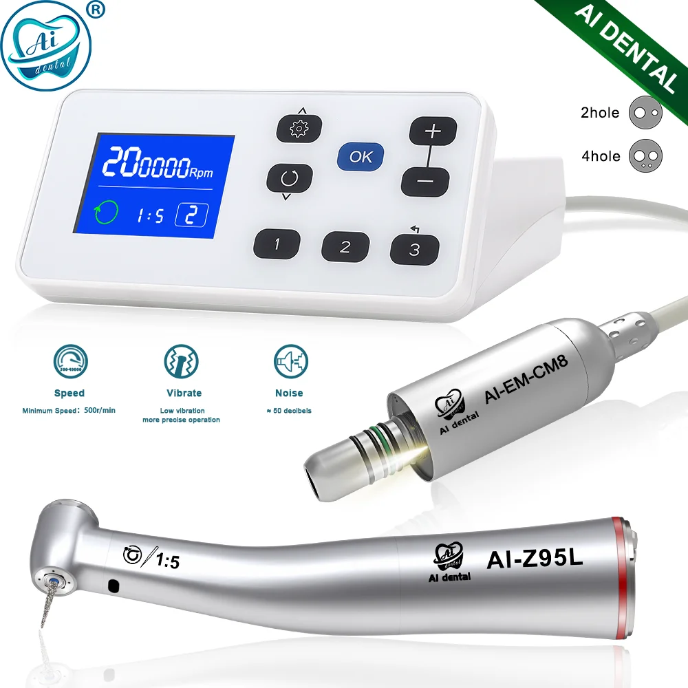 EM-CM8 Electric Dental Micromotors LED Kit with Low Speed Handpiece Micro Motor Contra Angle Equipment 2/4 Holes Z95L/Z25L/Z45L