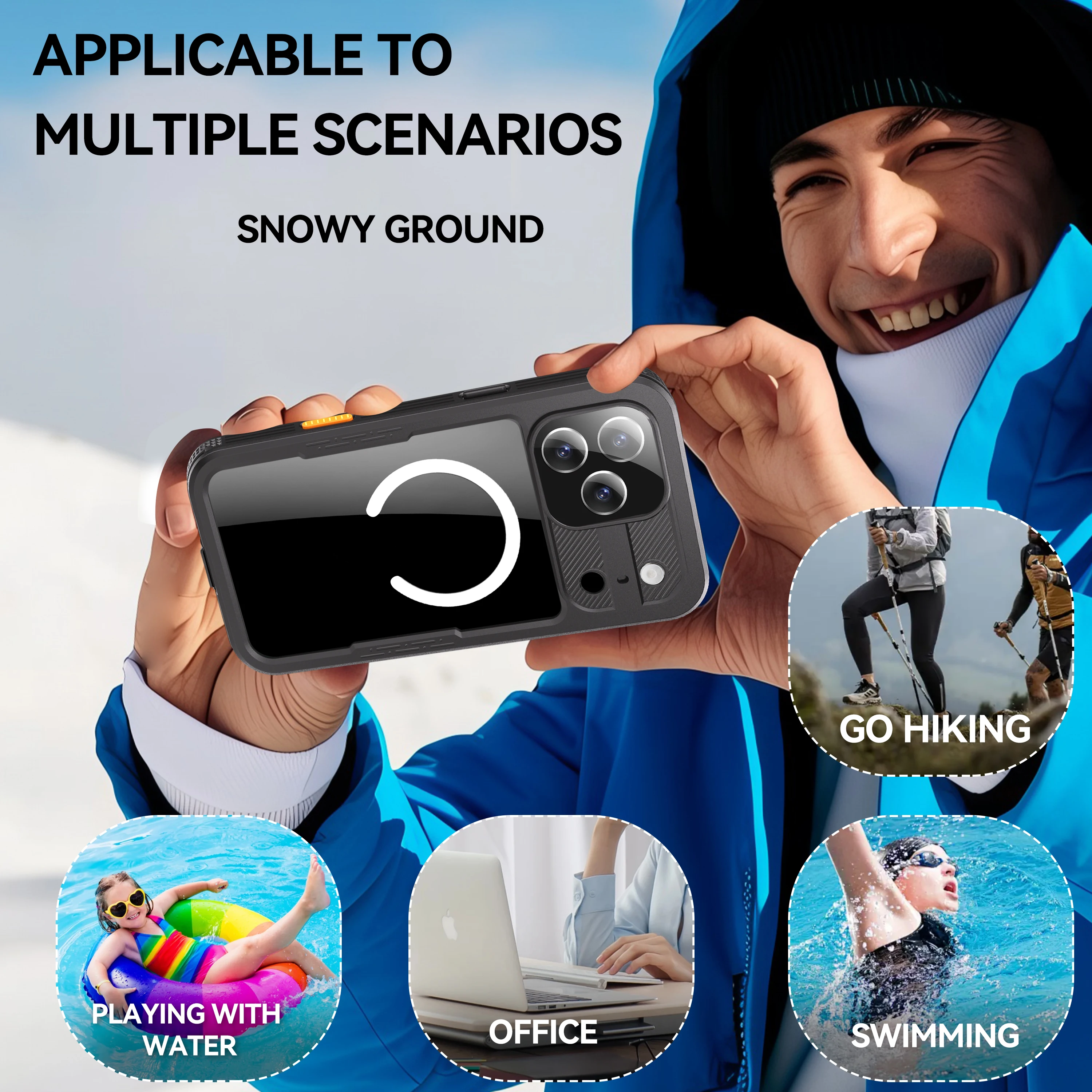 IP68 Wasserdichte Handyhülle für iPhone-Serie, mit Schwimmring, berührungsempfindlich, geeignet für iPhone 18 Pro Max/17/16 – Detail 15