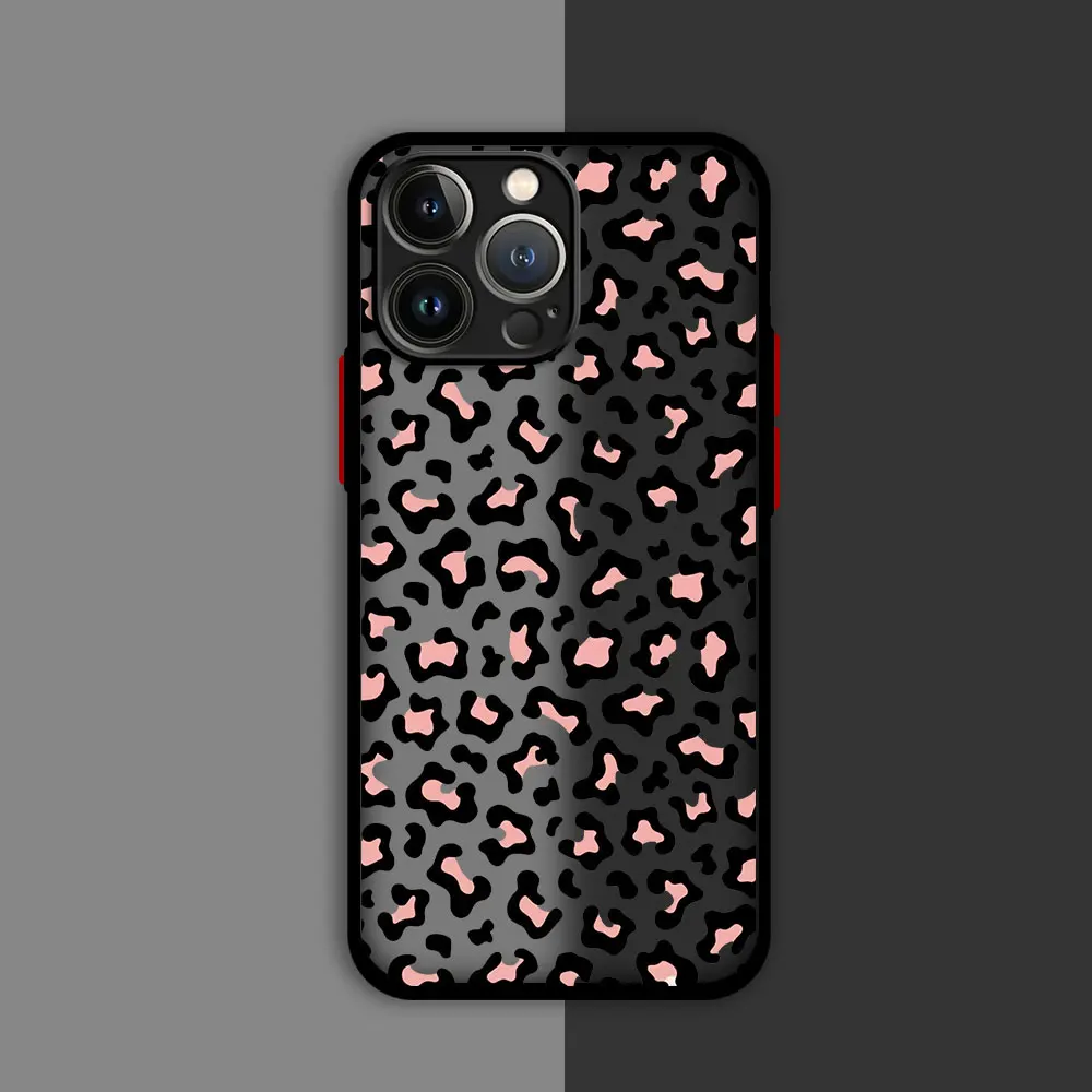 Luipaard Print Telefoonhoesje Voor Apple Iphone 16 11 13 15 12 14 Pro Max 7 X Xs 14 8 Plus 15 16 Pro Matte Hoes