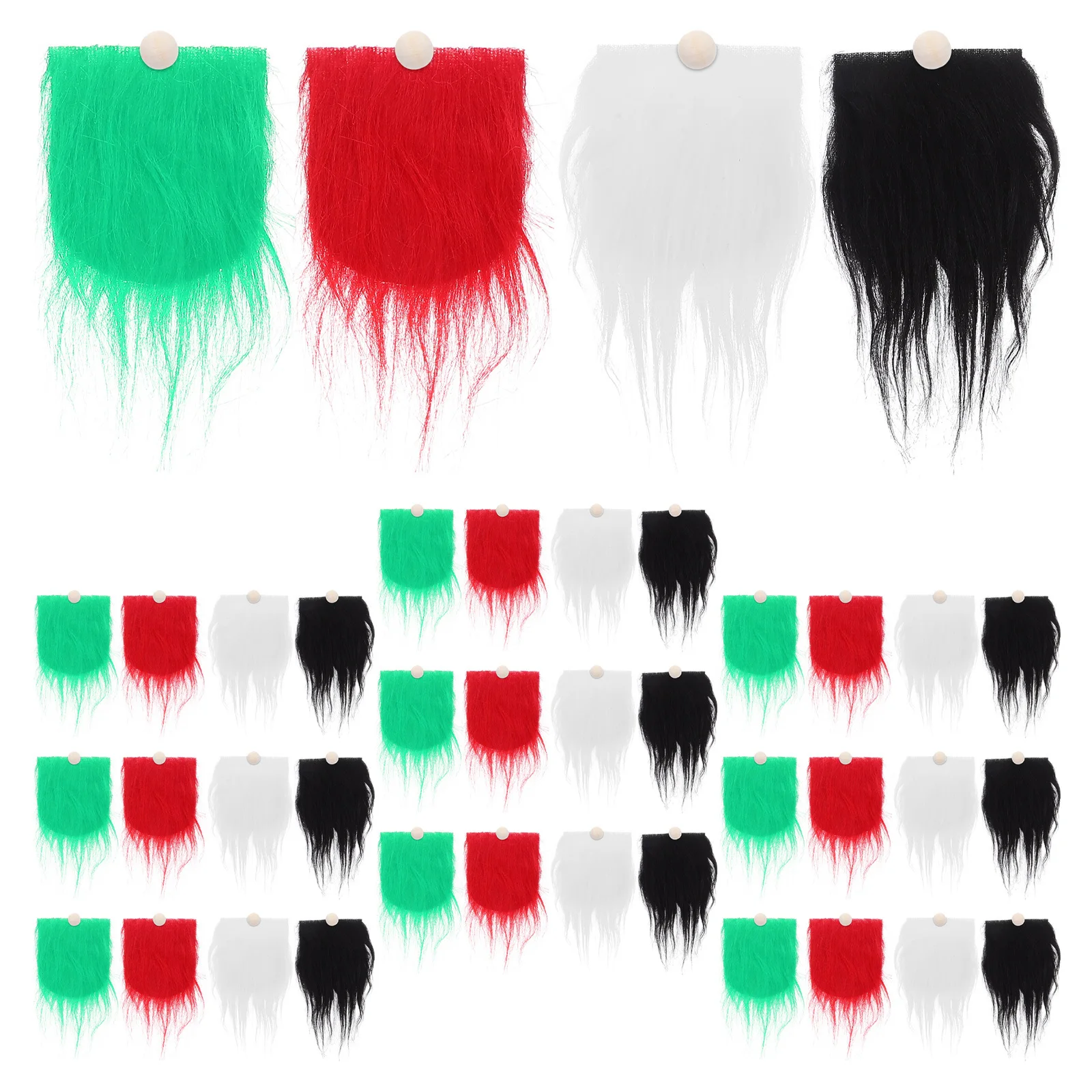 

24Sets Gnome Beards Nose Supplies Precut Faux Fabric Beards and Wood Balls for Xmas Halloween Easter DIY Crafts