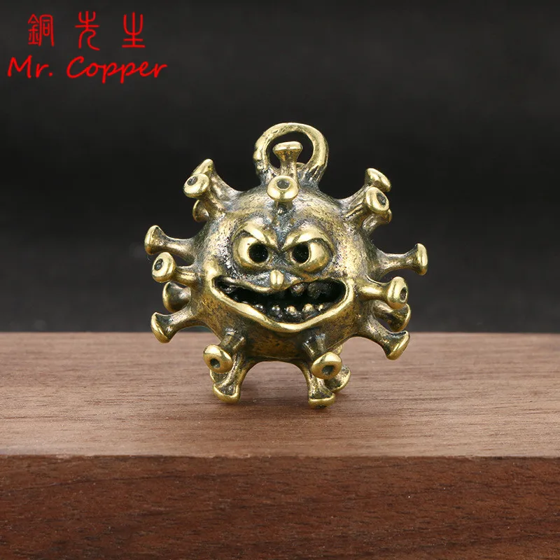 Solid Brass Cartoon Beast Model Figurines Miniatures Creative Desktop Small Ornaments Home Decorations Hangings Crafts Toy Gifts