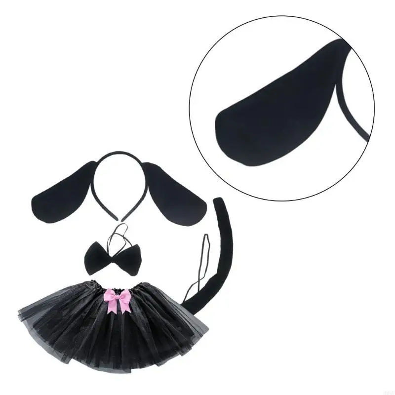B95F 4/5 Pièces Enfants Animal Fantaisie Costume Accessoires Chien Cosplay Halloween Costumes