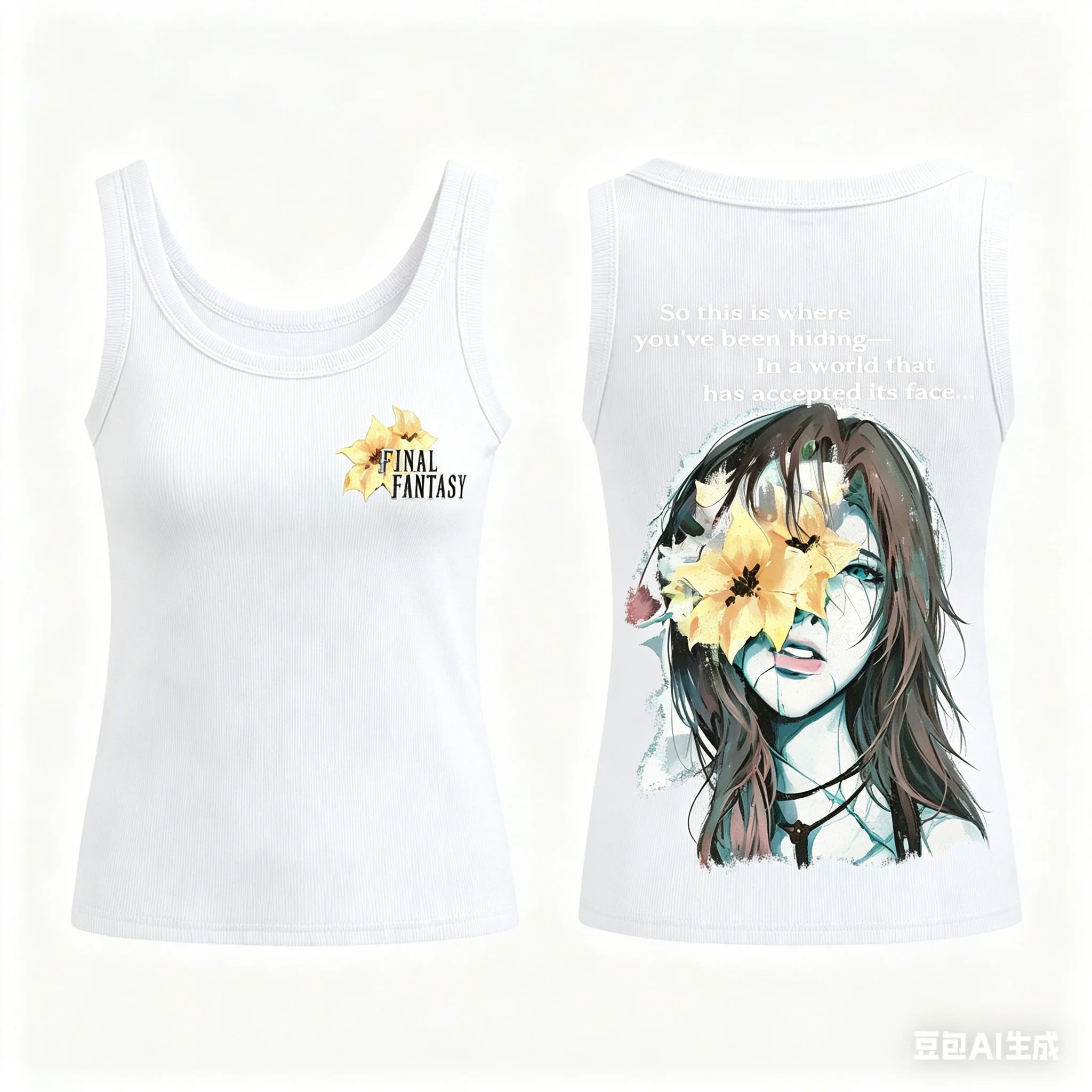 Final Fantasy Ribbed Tank personality Clothes New Model Anime Tank top Yearround clothing Plus Size Y2k Short Sleeves Breathable