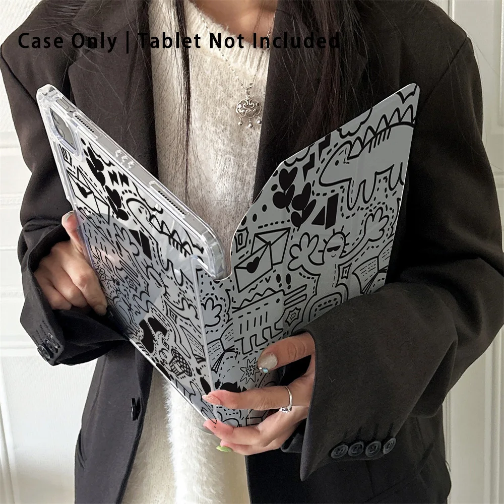 حافظة لجهاز ipad، حافظة ذكية متوافقة مع iPad Air 6، Air 5,4، ومتوافقة مع iPad 10 - متوافقة مع iPad Pro 2024