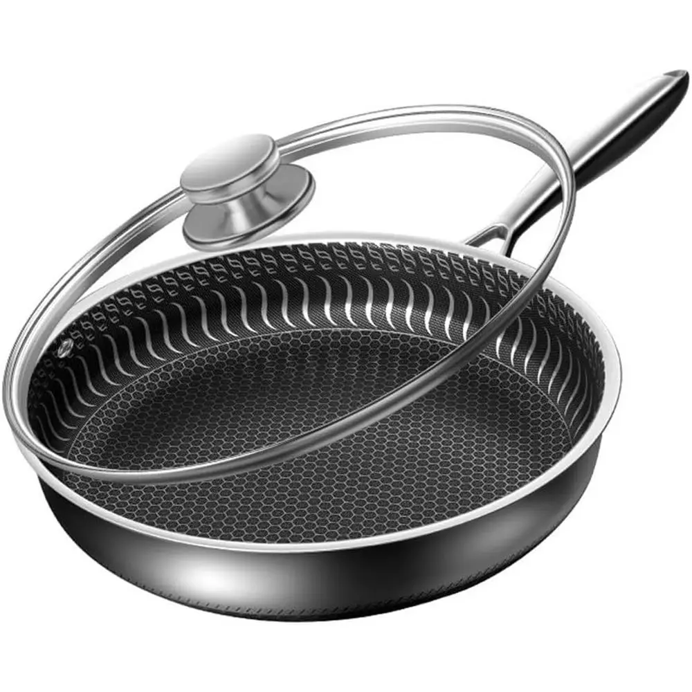 

Non-stick Stainless Steel Uncoated Micro Lampblack Induction Pancake Pan