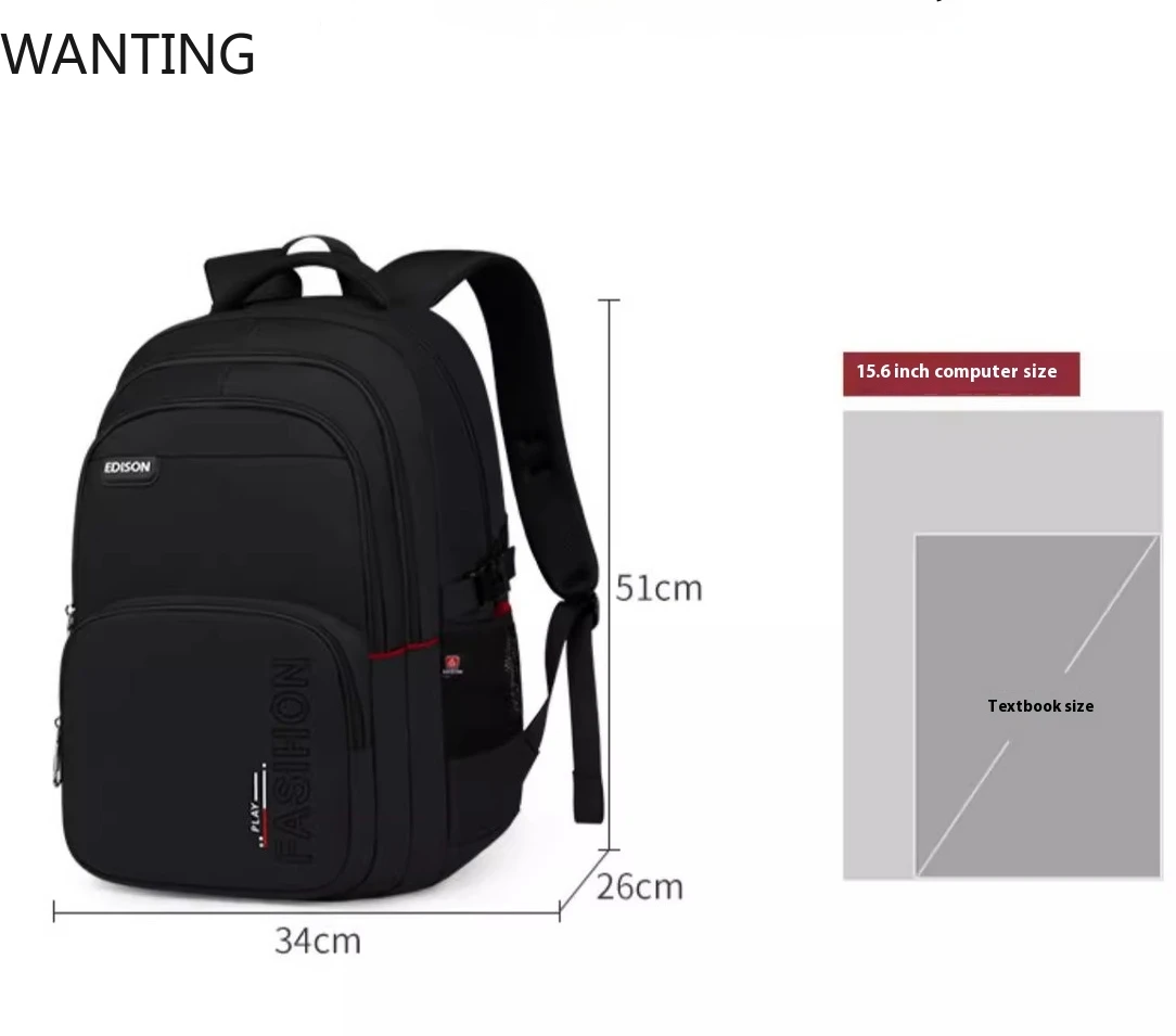 エジソン大 Capaci スクールバックパックダブルショルダーバッグ中学生のための抗排気女性モデルオックスフォード