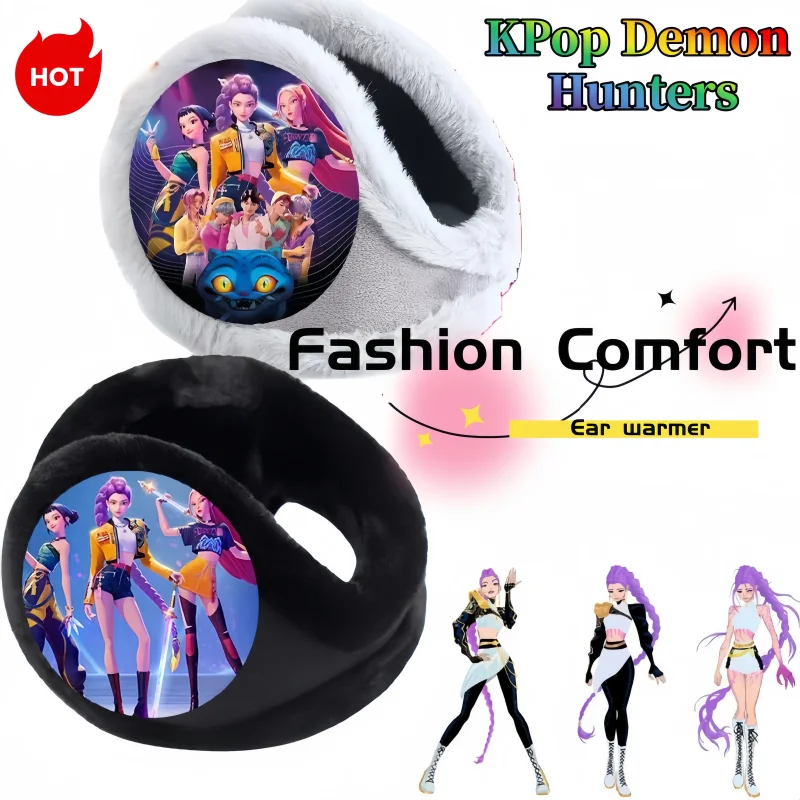 AliExpress Bandai KPop Demon Hunters Student Cycling Ear Protector Cartoon Personality Winter Fleece New Anti-Freeze Ear Warmers Birthday Gift