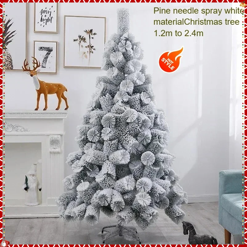 

PVC Artificial Christmas Tree Pine Needles White Encrypted Christmas Decoration Luxury Snow Cluster Christmas Tree 1.2m To 2.4m