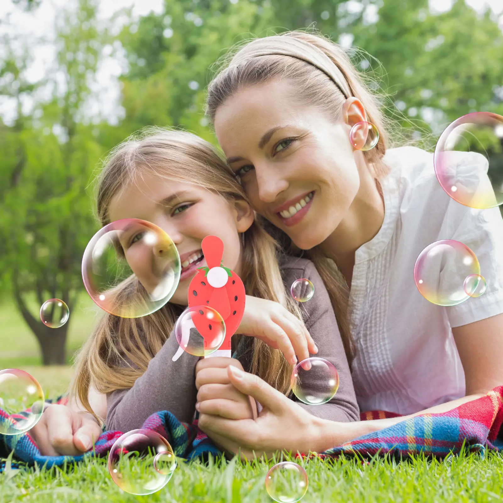 6Pcs Manuelle Blase Gebläse Fans Nette Cartoon Design Tragbare Lüfter Outdoor Indoor Kinder Blase Maker Spielzeug