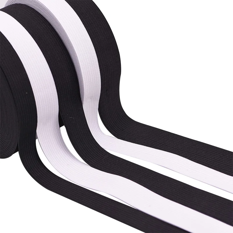 10 Yards Flache Elastische Band Weiß Schwarz Gummi Band Nähen DIY Handwerk Bekleidungs Kleidung Zubehör Strechable Bands Band Cords