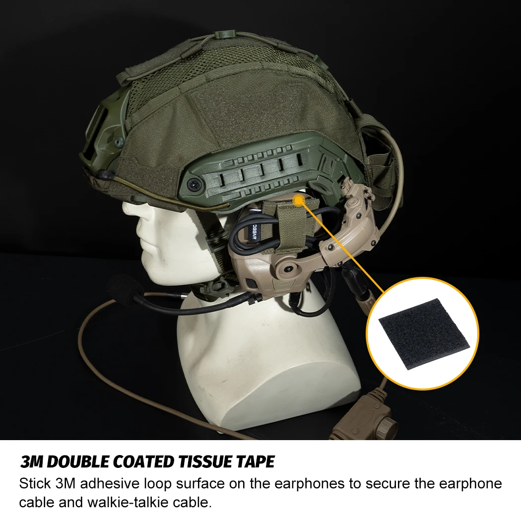 IDOGEAR Tactical Headset Wire Harness 2PCS Headset Molle Wire For Helmet Camo 3953