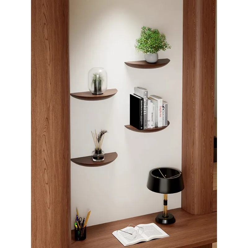 

Wall storage rack with non perforated straight partition creative home internet famous wall hanging storage wooden display rack