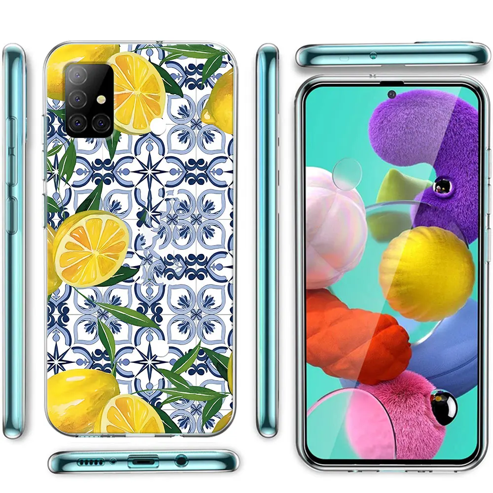 Mediterranean Lemon Case for Samsung Galaxy A51 A14 A54 A12 A41 A21s A13 A15 A55 A71 A23 A31 A33 A52 A24 Soft TPU Phone Cover