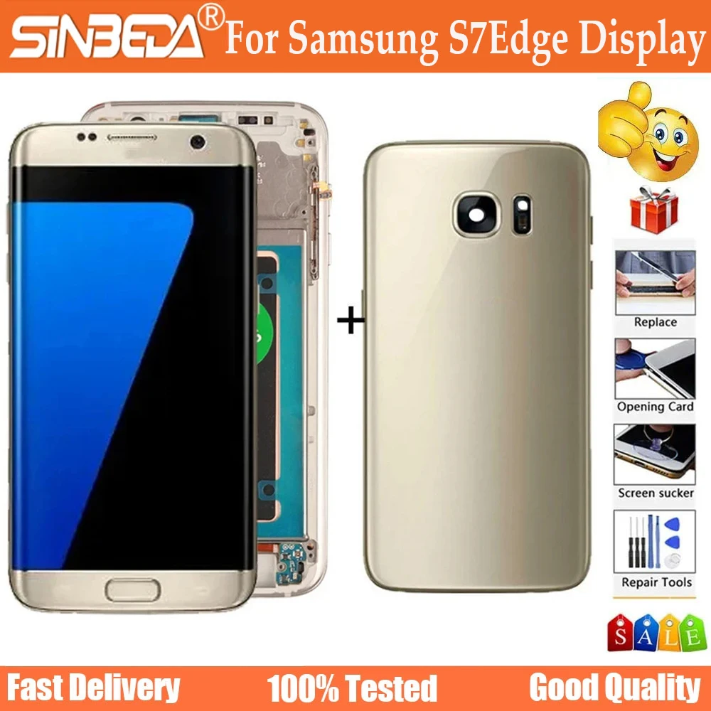 5.5'' Super AMOLED For Samsung Galaxy S7 edge LCD Display Touch Screen Digitizer Assembly Replacement For S7edge G935 G935F LCD