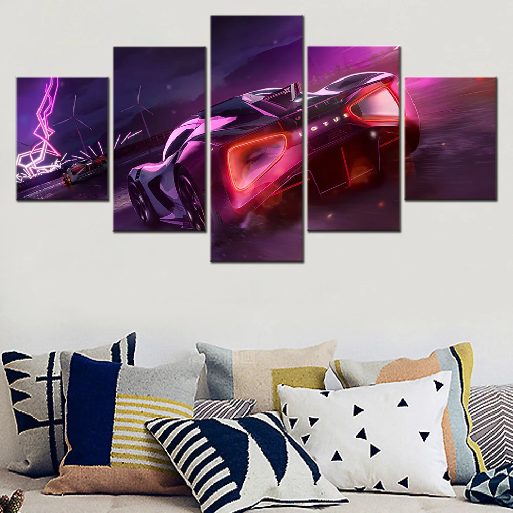 

5 Pieces Canvas Wall Arts Poster Painting Cars The Crew Wallpaper Modern Home Decor Picture Print For Living Room Mural Artwork