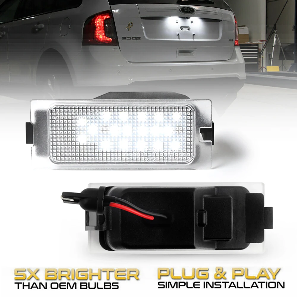 

2Pcs NO Error Car LED License Number Plate Light Lamps For Ford Escape MK2 08-12 Edge MK1 07-14 Mercury Mariner OEM# 7T4Z13550A