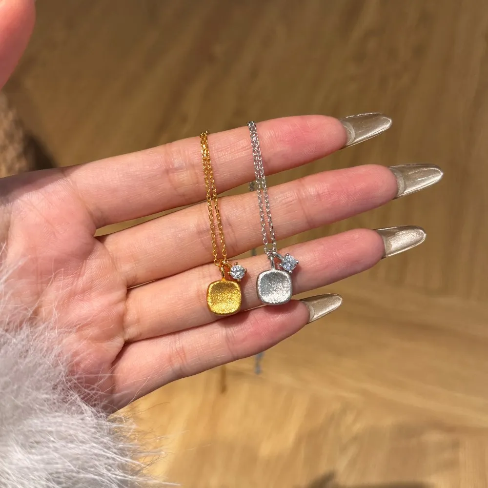 

New S925 Silver Necklace for Women, New Chinese Brushed, Small, Simple, Versatile Clavicle Chain