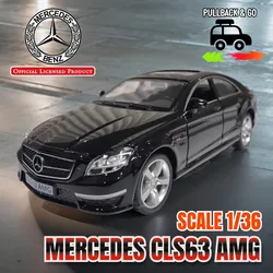 1/36 Mercedes CLS63 AMG Replica Car Model Scale Metal Diecast Miniature Pullback Vehicle Collection Xmas Gift Kid Boy Toy