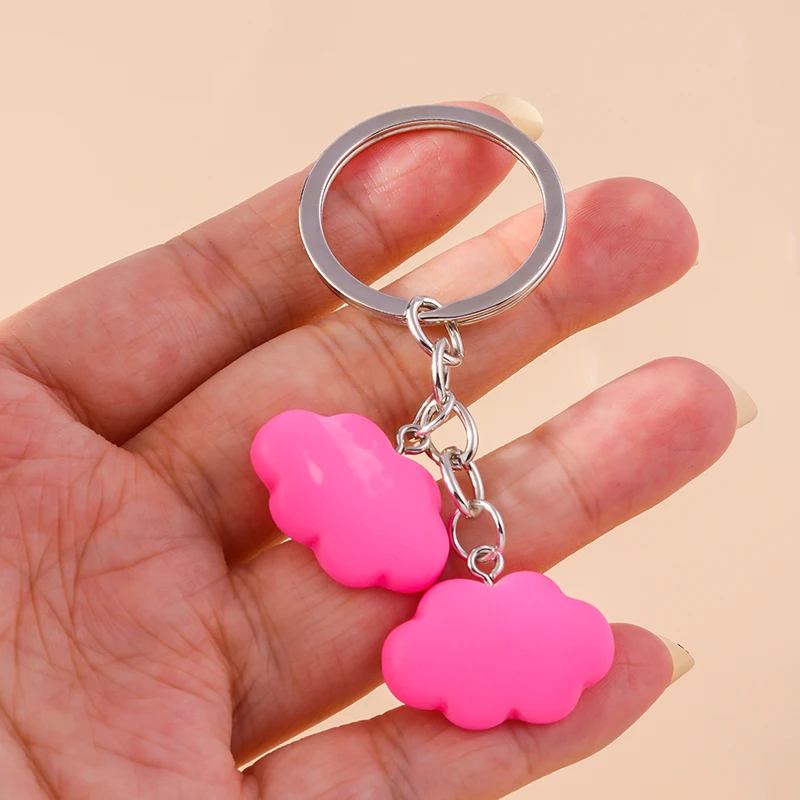 Aihua Bunte süße Harz weiße Wolke Schlüsselanhänger für Frauen Souvenir Geschenke Handtasche Anhänger Sommer Urlaub Schlüsselanhänger DIY Schmuck – Detail 4