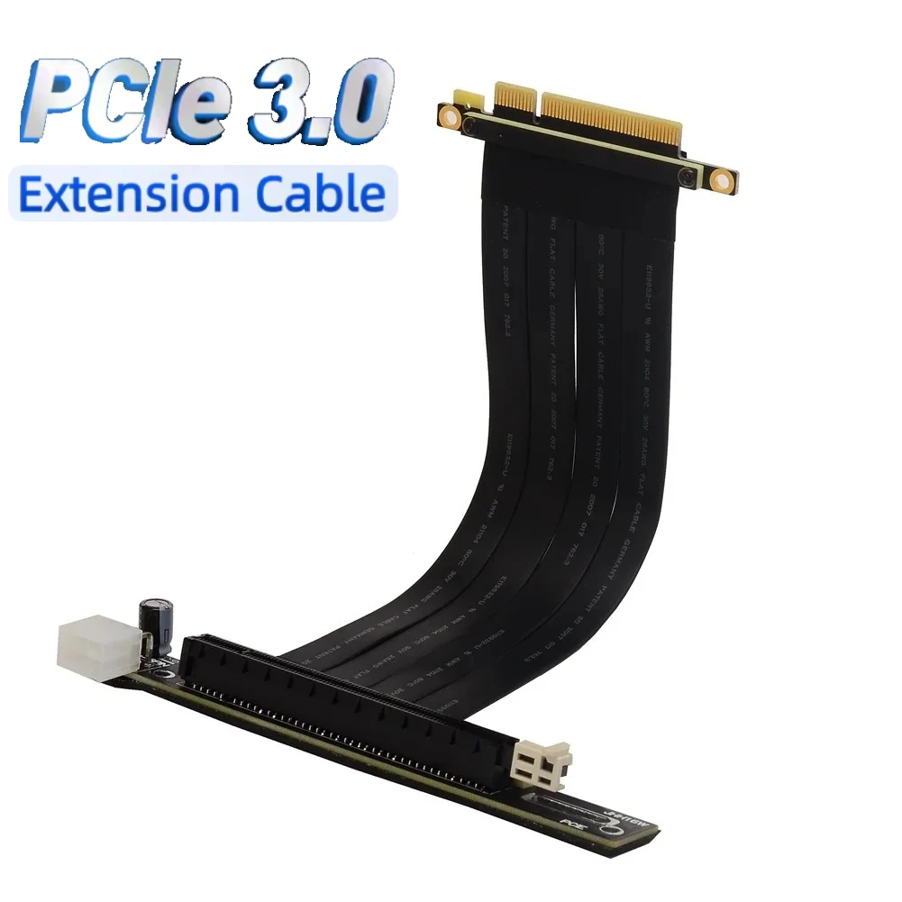 

Универсальный вертикальный удлинительный кабель PCIe 3.0 X8 к X16 PCI Express PCI-E 8x 16x для графических видеокарт AMD NVIDIA RTX3060