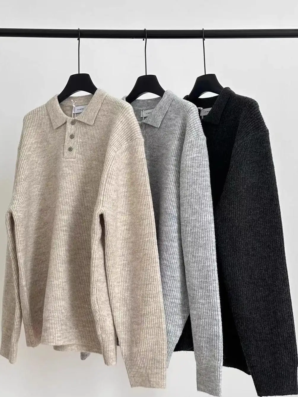 

Soft Casual Knitwear Pure Color Simple Match Autumn Winter Korean Sle Men's Faion Polyester Fiber Long Sve irt