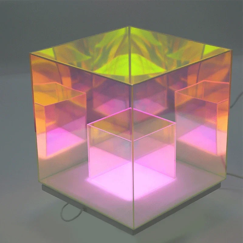 15 سنتيمتر 22 سنتيمتر الاكريليك اللون الإبداعية LED المكعب السحري ضوء التحكم عن بعد RGB جو مصباح ليلة ضوء الجدول مصباح الجدة الإضاءة