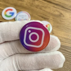 ソーシャルメディア共有ステッカー、携帯電話ステッカー、Instagram、スナップショット、メール、Googleレビュー、nfc、1.18インチ