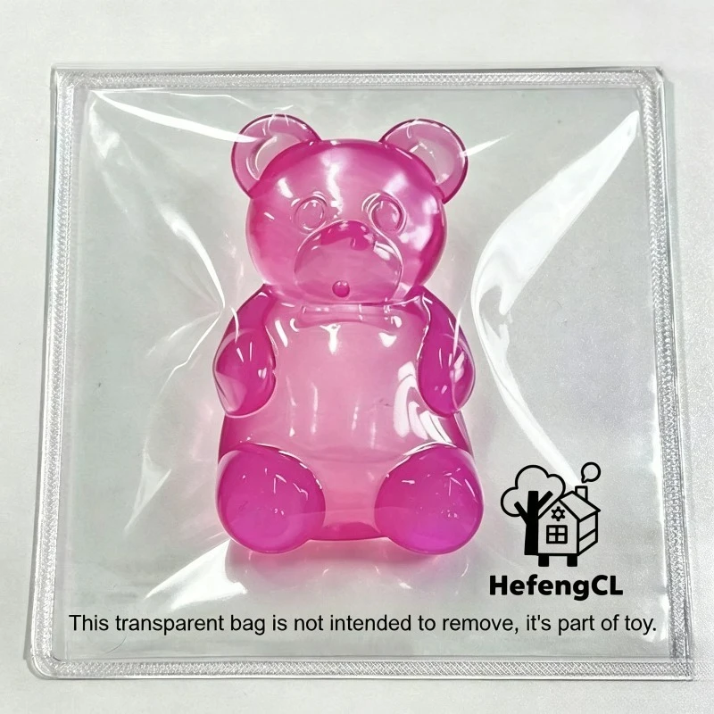 Transparent Clear Bear Squishy Soft Squeeze Toy Stress Relief Fidget Toy Stretchable Cartoon Bear Sensory Decompression Gift image 6