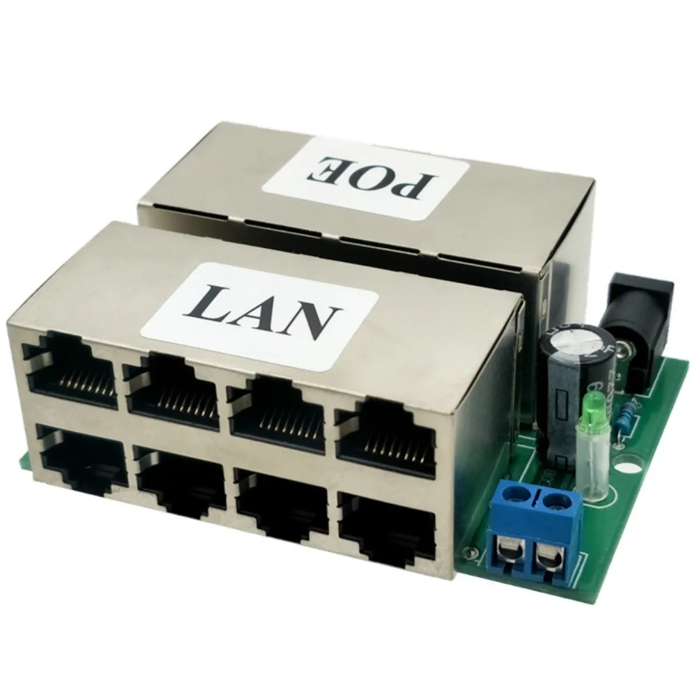 Schnelle Geschwindigkeit 8 Port Poe Injektor Splitter DC12-48V Strom versorgung über Ethernet Injektor Adapter Netzteil Modul Poe synthetisieren