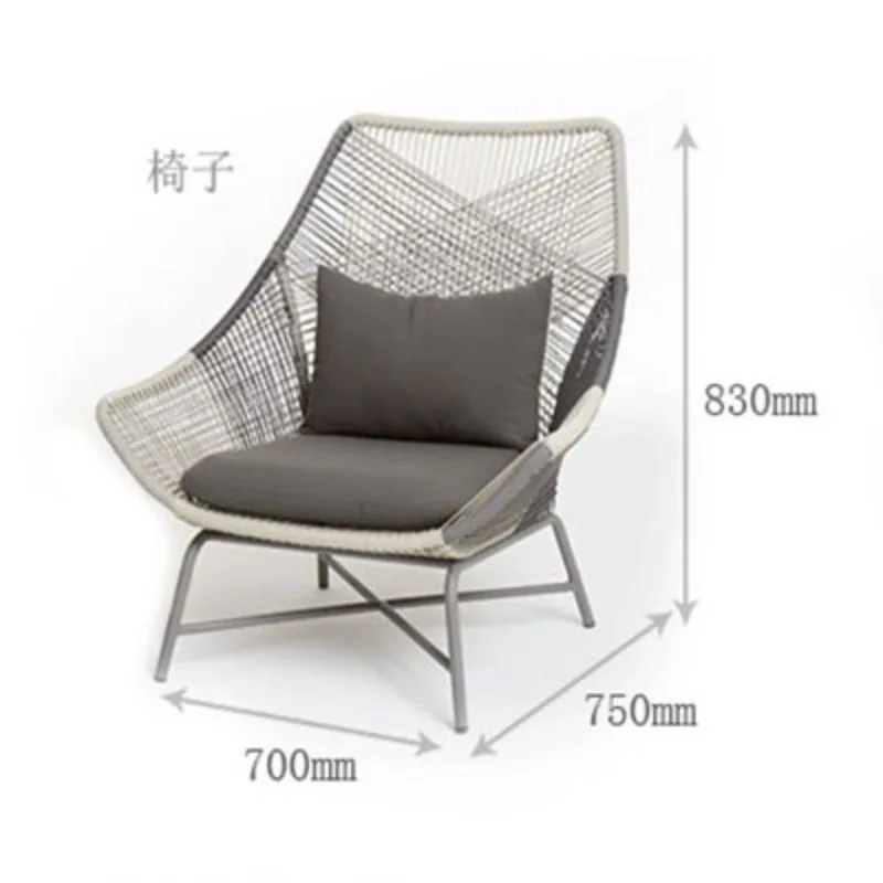 Sofá de mimbre para exteriores, combinación de villa, jardín, patio, ocio al aire libre, silla de mimbre creativa para exteriores, balcón de tres piezas