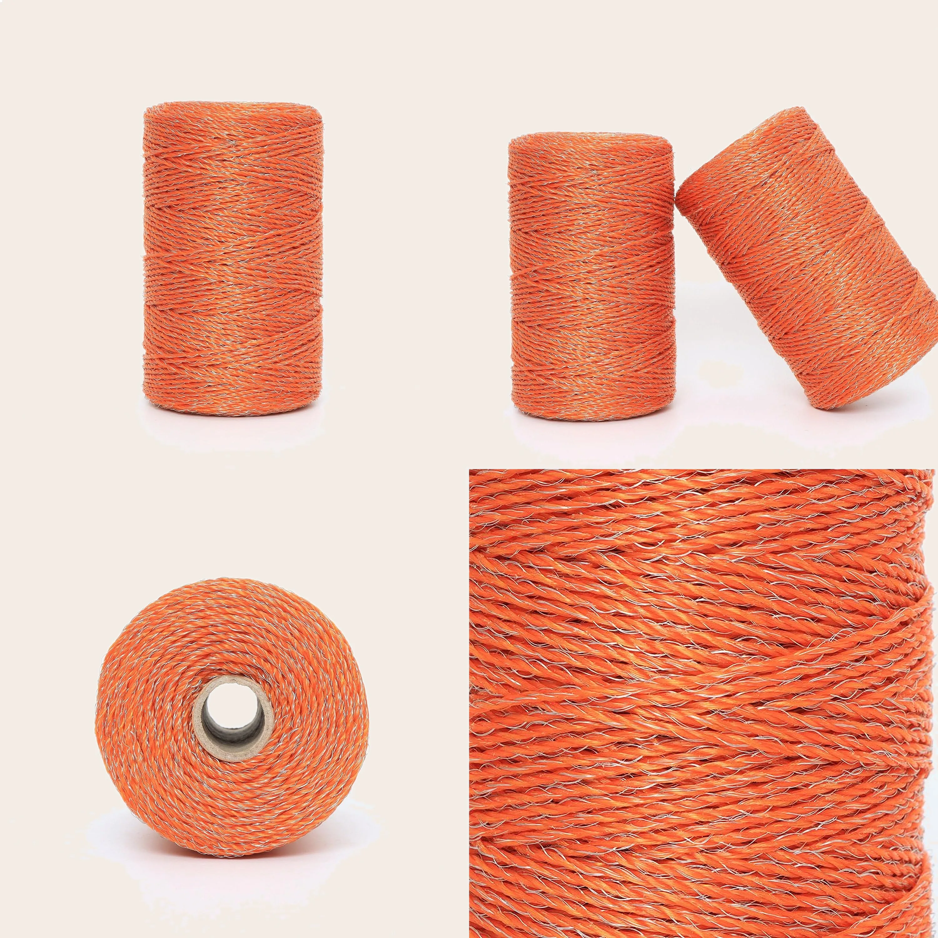Electronic Fence Rope Wire 656ft 200M 3 Stainless Steel Strands Rustproof for Farm