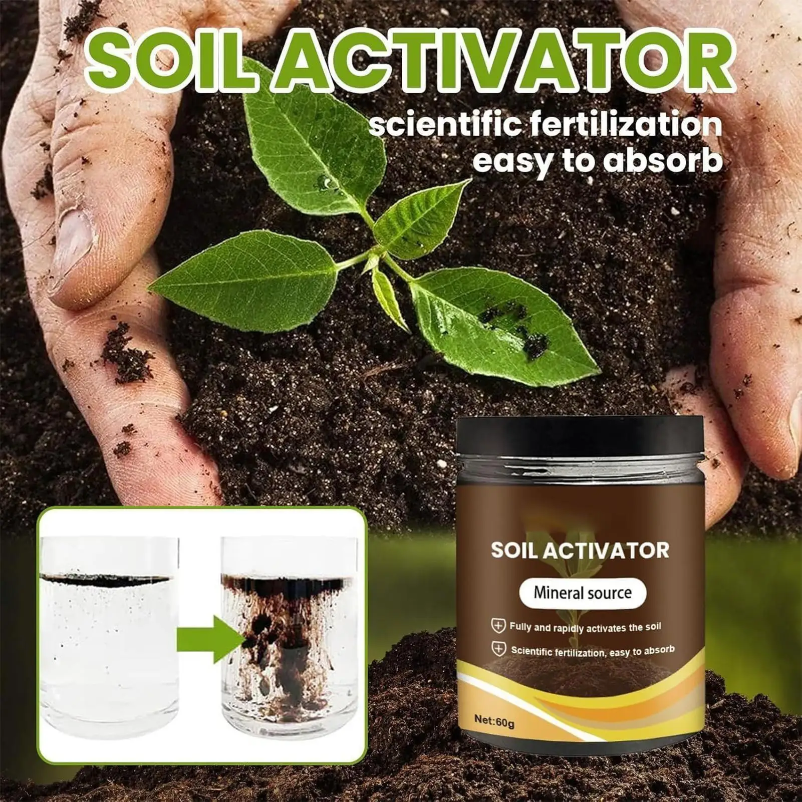 Soil Activator Mineral Source Garden Nutrient Soil Loosen Soil Prevent Compaction Promote Root Health Growth Flower Fertilizer