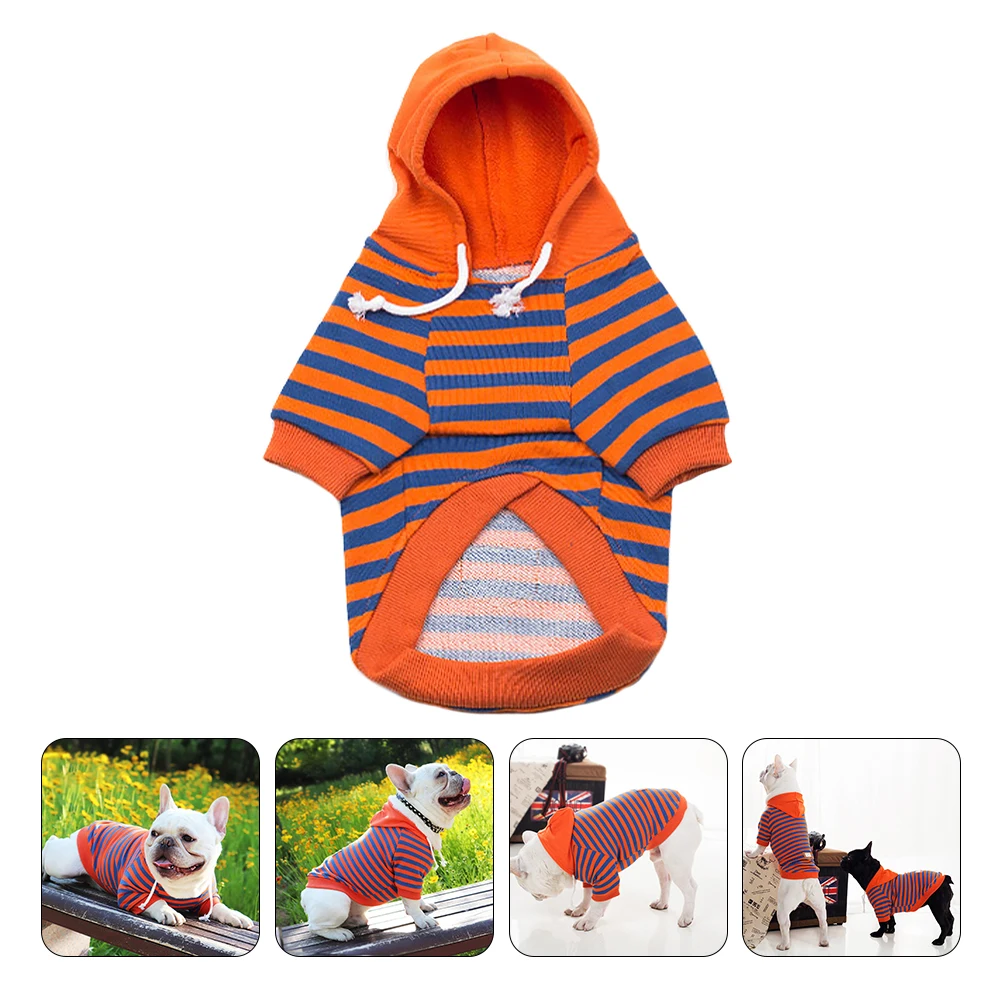 

Pet Striped Sweatshirt Dog Clothes Pajamas Puppy Costume Outfit Four Seasons Apparel Breathable Overalls Cotton Fashion