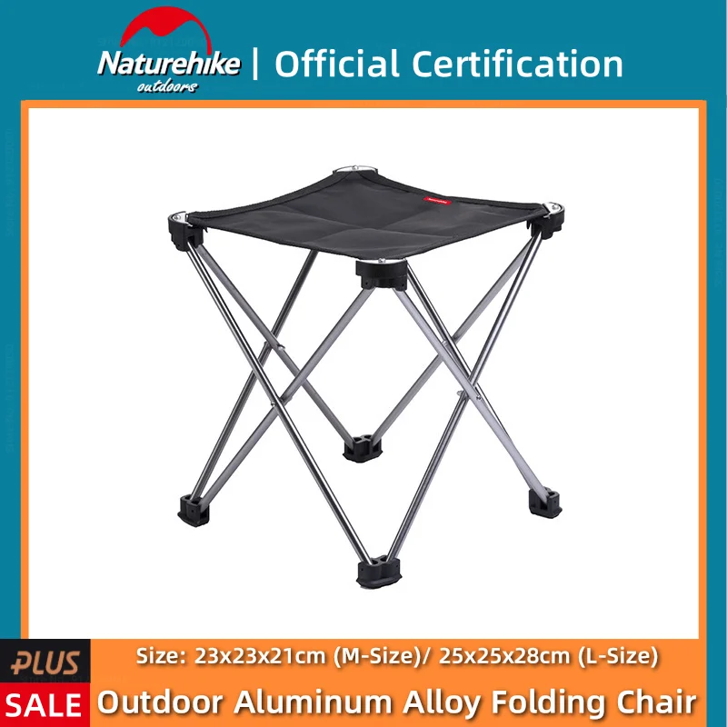 Naturehike Outdoor Camping Folding Stool Aluminum Alloy Support 900D Oxford Cloth Ultra Light Portable Travel Beach Fishing Seat