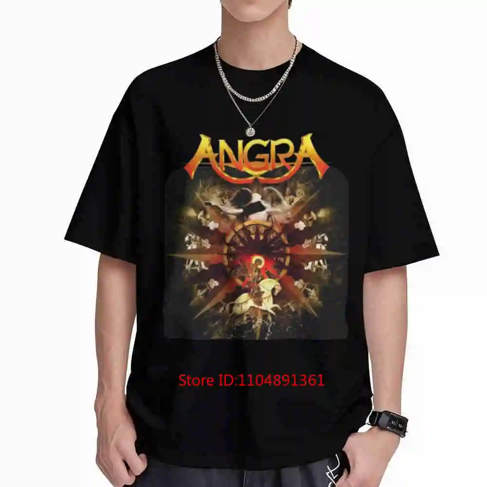 Angra Band Orange Red Music Short Sleeve Tee 100% Cotton T-Shirt