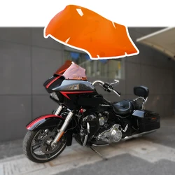 Motorcycle 9 inch Orange Front Windshield Wind Windscreen Deflector Cover Plate For Harley Davidson Road Glide FLTRX 2015-2023