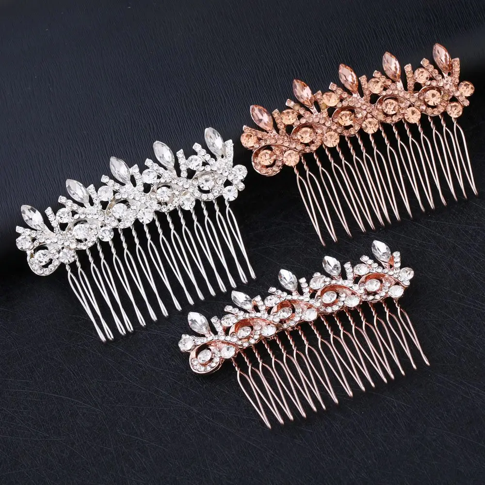 Elegant Headdress Wedding Hair Ornaments Women Hair Accessories Diamond Hairpin Hairclip Pearl Hair Comb Fashion Jewelry