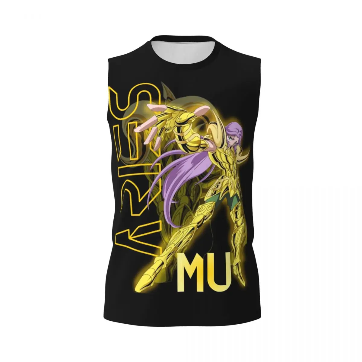 Mu Knights Of The Zodiac Men Printed Sleeveless T-shirt Casual Hip Hop Street Style Beach Holiday Tank Tops