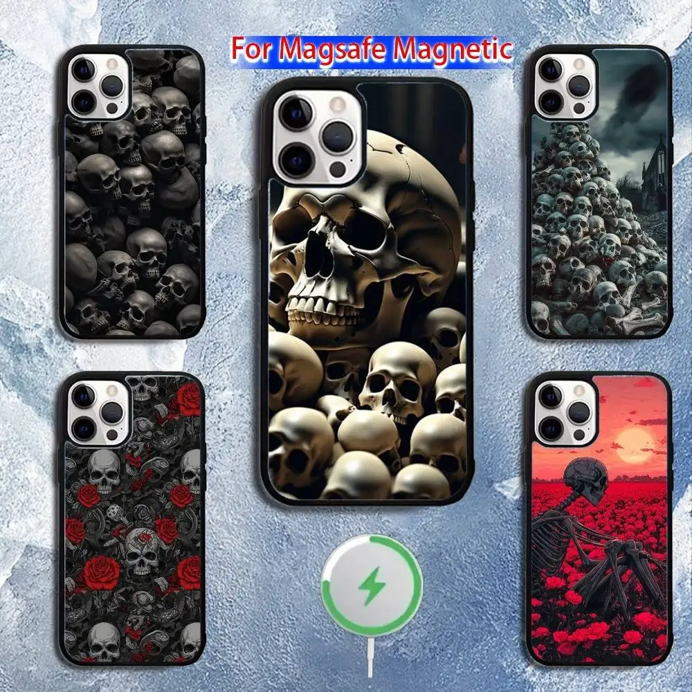 

D-Deluxe S-Skull Phone Case For iPhone 16,15,14,13,12,11,Pro,Max,Plus,Mini,Magsafe,Magnetic Wireless Charging Case