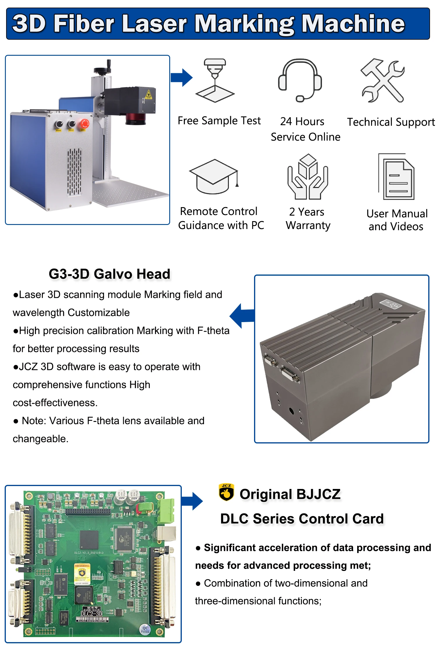 200W/300W 3D JPT MOPA Fiber Laser Marking Machine EZCAD3.0 Relief/Deep Marking