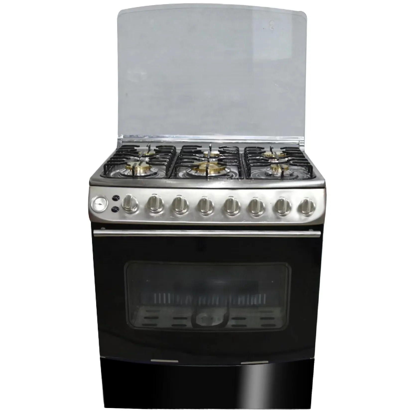 Gas Stove With Oven, Upright Connected, 6-6, 4-burner Multifunctional Integrated Oven