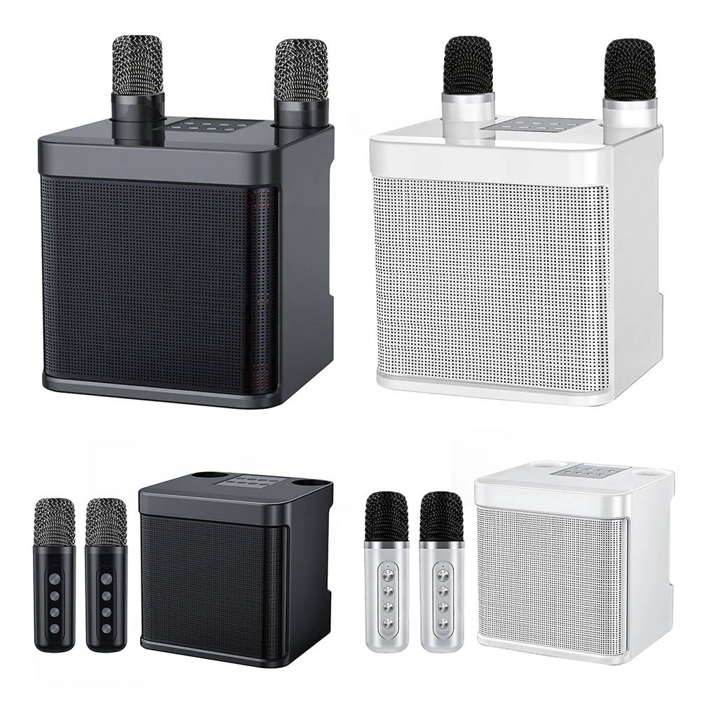 

Караоке-машина с двумя беспроводными микрофонами, беспроводной динамик для караоке, поддержка BT/USB/TF-карты/Aux APP Control для детей и взрослых