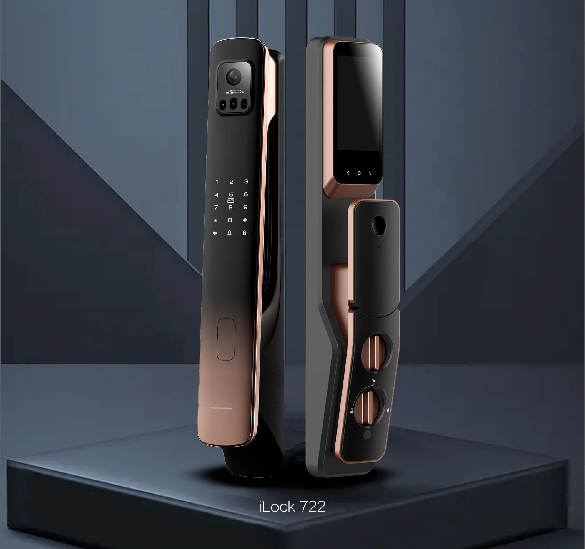 iLOCK722 Visible security 360 smart cloud series 3D face recognition fingerprint smart door lock