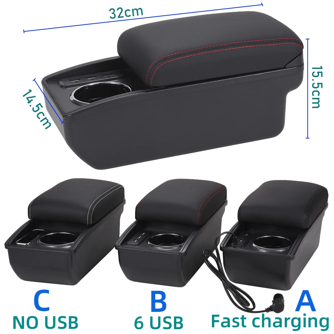 For Volkswagen UP Armrest Box For Skoda Citigo VW UP Seat Mii Car Armrest Dedicated Auto Storage Box Cup Holder Car Accessories