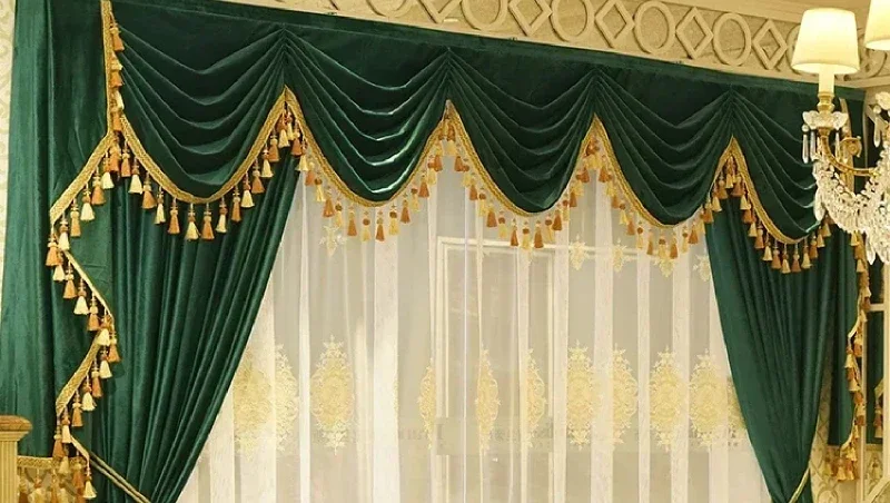Maßgeschneiderte fertige Produkte, Chenille-Stickerei, Stoff, Volantstange, Taschentrennwand, Küchenfenster, Vlance-Spitze, Heimdekoration – Detail 4