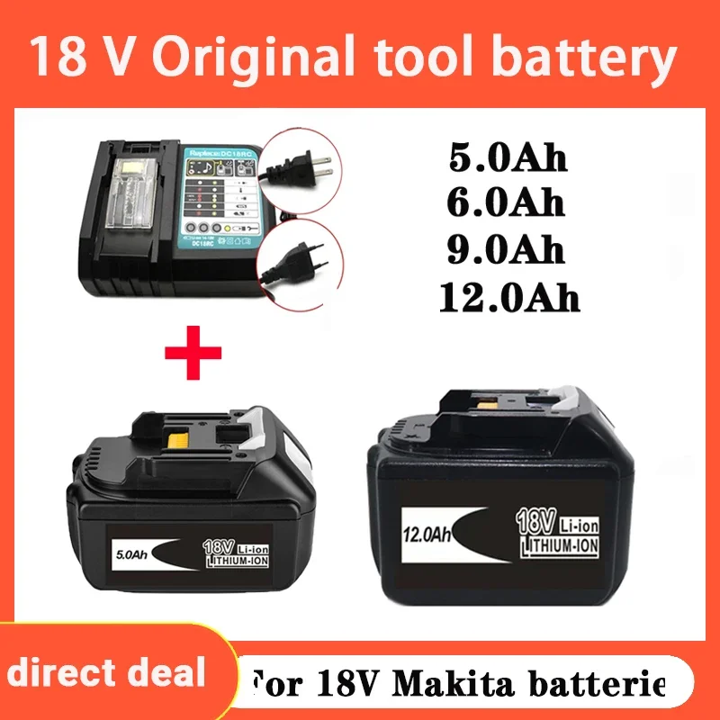 

100% original For Makita 18V Battery 18v Power Tools Replacement Accessories BL1860 BL1850 Li-ion Rechargeable batteries+charger